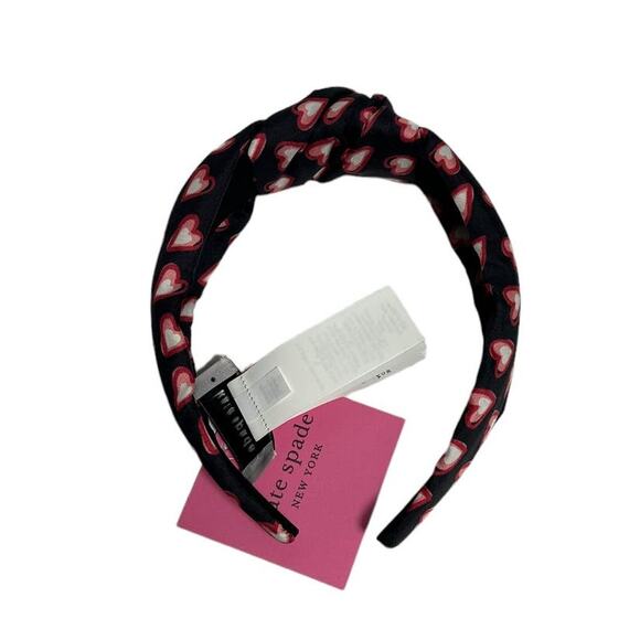 Kate spade valentine\'s day Heart Print twisted knot silk headband main image 7